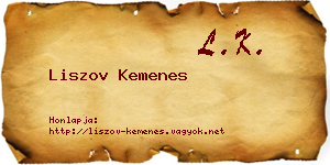 Liszov Kemenes névjegykártya